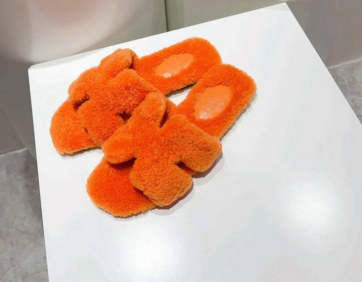 Hermes Fluffy Sandals